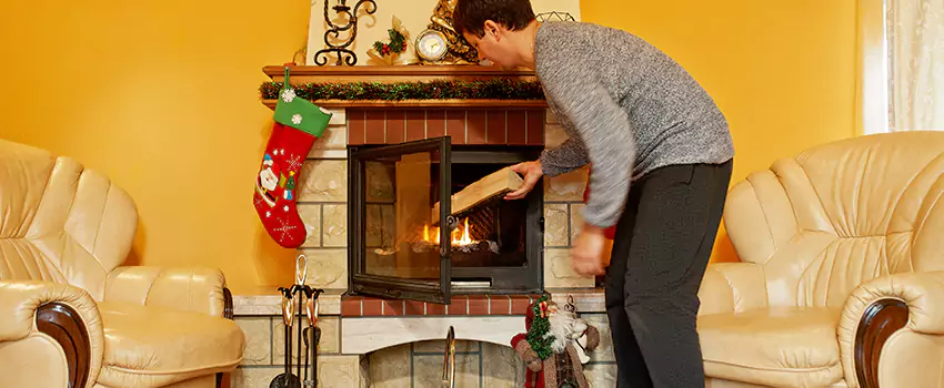 Rusted Metal Fireplace Restoration in South Main, Texas